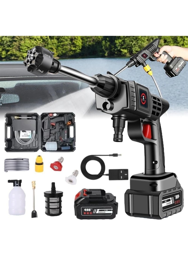 ET-LIFE Cordless Portable Pressure Washer Gun - Upgrade 6-in-1 Nozzle 452PSI 10000mAh Power Car Wash Pump for Car Washing/Home/Floor - Image 1